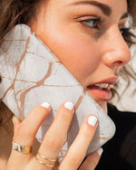 Touch of Lavender | Lavender Gray & Rose Gold Marble Case iPhone Case get.casely 