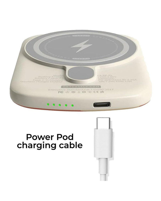 USB to USB-C Power Pod Charging Cord - White Charging Cable get.casely 