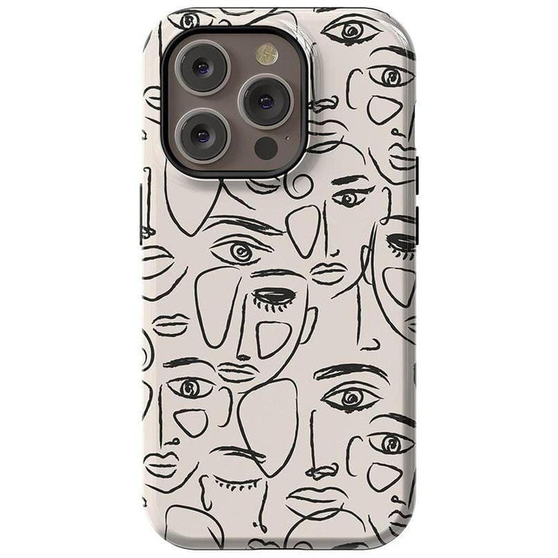 We're All Human | Minimal Face Art Case iPhone Case get.casely Essential + MagSafe® iPhone 14 Pro 