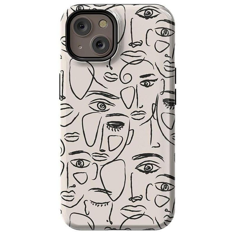 We're All Human | Minimal Face Art Case iPhone Case get.casely Essential + MagSafe® iPhone 14 